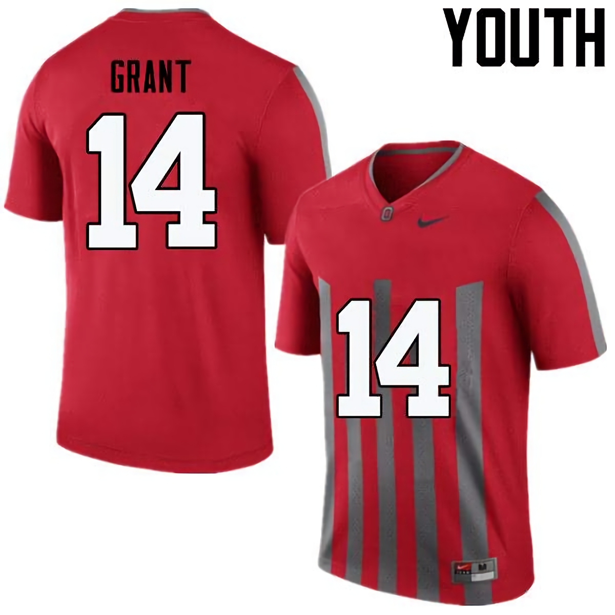 Curtis Grant Ohio State Buckeyes Youth NCAA #14 Nike Throwback Red College Stitched Football Jersey QEH1756UR